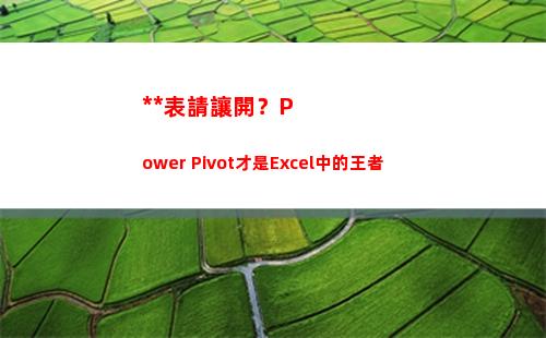 透視表請讓開？Power Pivot才是Excel中的王者