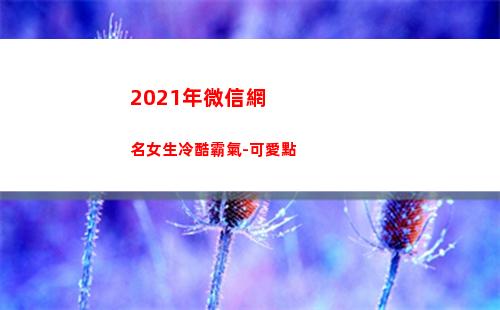 021年微信網名女生冷酷霸氣-可愛點(2021年微信網名個性)"
