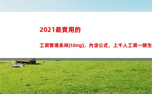 021最實用的工資管理系統(tǒng)，內含公式，上千人工資一鍵生成(2021最實用的手機)"