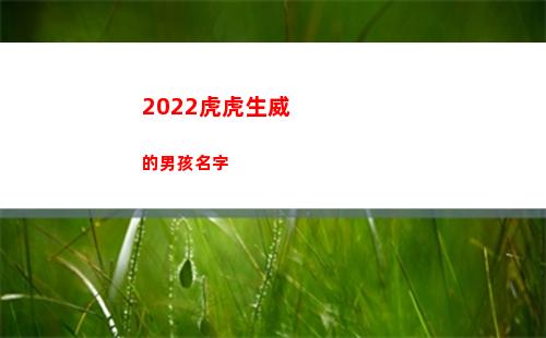 022虎虎生威的男孩名字(2022虎虎生威壁紙)"