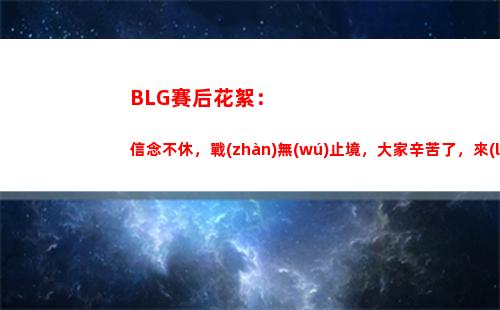 BLG賽后花絮：信念不休，戰(zhàn)無(wú)止境，大家辛苦了，來(lái)年繼續(xù)加油