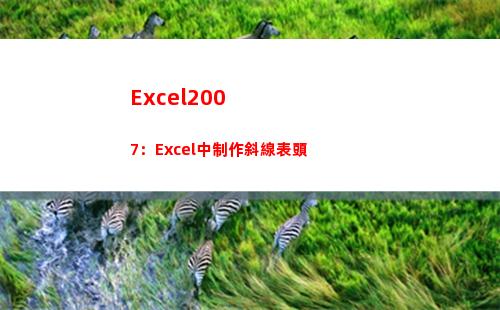 Excel2007：Excel中制作斜線表頭(excel2007版本)