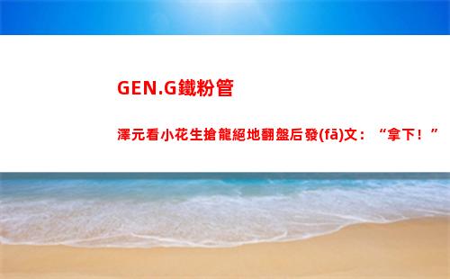 GEN.G鐵粉管澤元看小花生搶龍絕地翻盤后發(fā)文：“拿下！”
