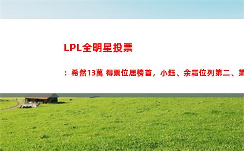 LPL全明星投票：希然13萬+得票位居榜首，小鈺、余霜位列第二、第三