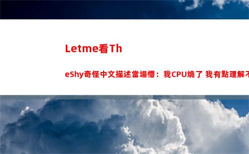 Letme看TheShy奇怪中文描述當場懵：我CPU燒了 我有點理解不了