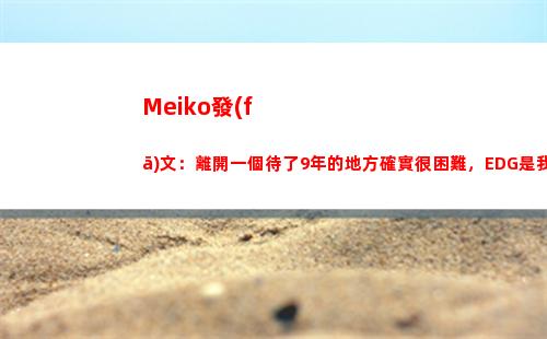 Meiko發(fā)文：離開一個待了9年的地方確實很困難，EDG是我永遠(yuǎn)的家插圖