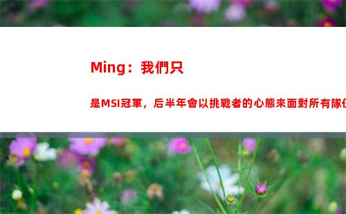 Ming：我們只是MSI冠軍，后半年會以挑戰者的心態來面對所有隊伍插圖6