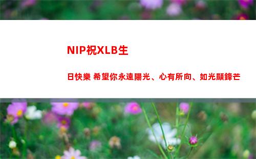 NIP祝XLB生日快樂 希望你永遠陽光、心有所向、如光顯鋒芒