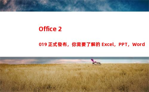 Office 2019 正式發布，你需要了解的 Excel，PPT，Word 新功能！