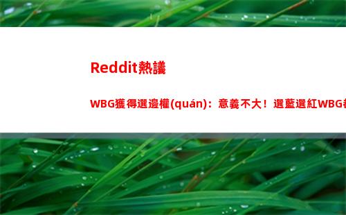 Reddit熱議WBG獲得選邊權(quán)：意義不大！選藍選紅WBG都不好打
