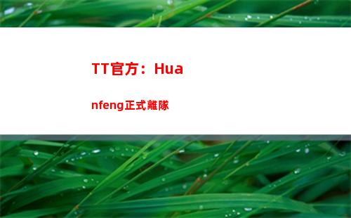 TT官方：Huanfeng正式離隊