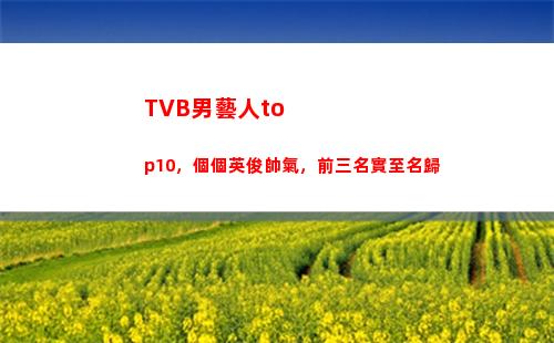 TVB男藝人top10，個個英俊帥氣，前三名實至名歸(tvb男藝人投票)