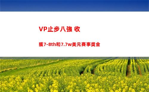 VP止步八強 收獲7-8th和7.7w美元賽事獎金