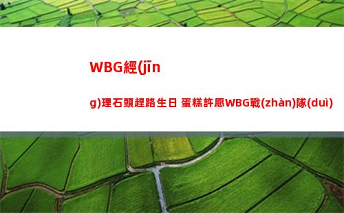 WBG經(jīng)理石頭趕路生日 蛋糕許愿WBG戰(zhàn)隊(duì)世界第一