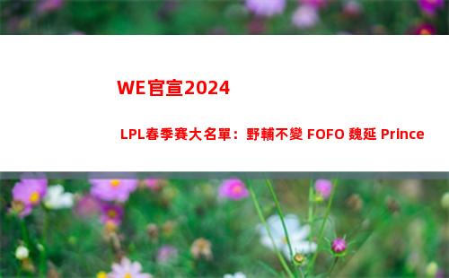 WE官宣2024 LPL春季賽大名單：野輔不變 FOFO+魏延+Prince加入插圖