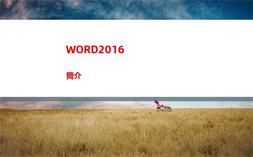 WORD2016簡介(word2016分節(jié)符在哪)