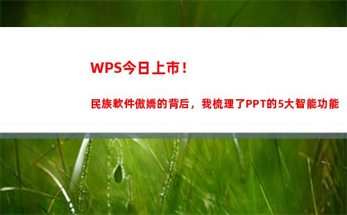 WPS今日上市！民族軟件傲嬌的背后，我梳理了PPT的5大智能功能(wps表格日期)