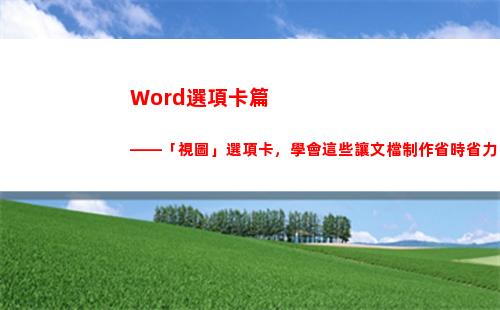 Word選項卡篇——「視圖」選項卡，學會這些讓文檔制作省時省力(選擇操作在哪個選項卡下)