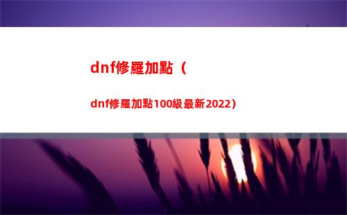 dnf修羅加點（dnf修羅加點100級最新2022）