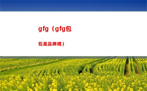 gfg（gfg包包是品牌嗎）