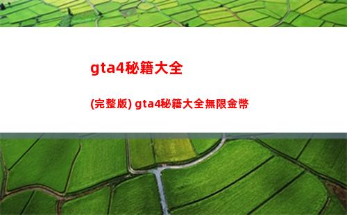 gta4秘籍大全(完整版) gta4秘籍大全無限金幣