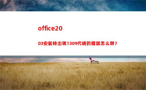 office2003安裝時出現1309代碼的錯誤怎么辦？(office2019)