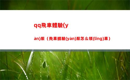 qq飛車體驗(yàn)服（飛車體驗(yàn)服怎么領(lǐng)車）