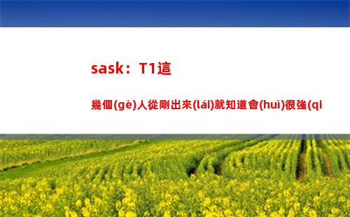 sask：T1這幾個(gè)人從剛出來(lái)就知道會(huì)很強(qiáng) 潛力無(wú)限大！