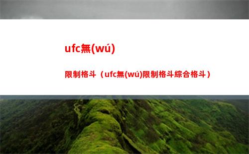 ufc無(wú)限制格斗（ufc無(wú)限制格斗綜合格斗）