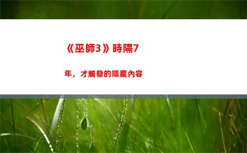 《巫師3》時隔7年，才觸發的隱藏內容(《巫師3》中主角的綽號)