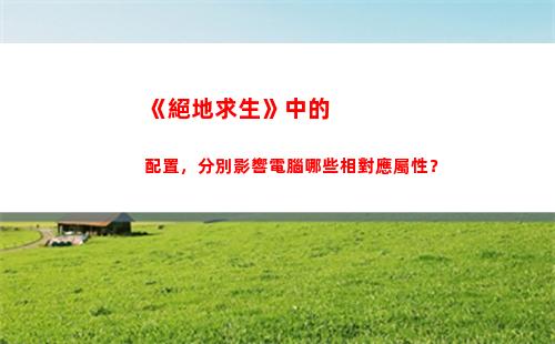 《絕地求生》中的配置，分別影響電腦哪些相對應屬性？(AWM《絕地求生》)