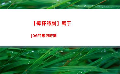 【捧杯時刻】屬于JDG的奪冠時刻
