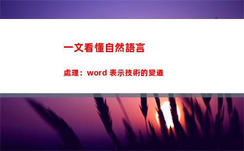 一文看懂自然語言處理：word 表示技術的變遷(一文看懂自然語言處理)
