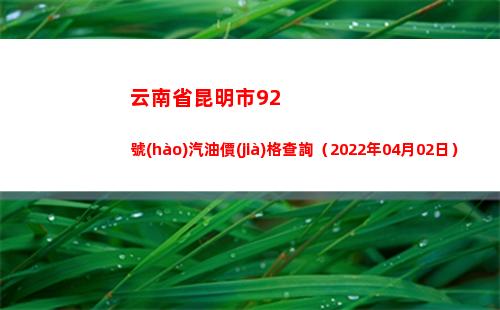 云南省昆明市92號(hào)汽油價(jià)格查詢（2022年04月02日）