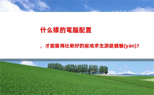 什么樣的電腦配置，才能獲得比較好的絕地求生游戲體驗(yàn)？(什么樣的電腦配置可以玩大型游戲)