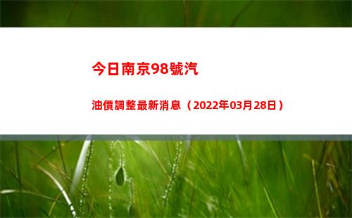 今日南京98號汽油價調整最新消息（2022年03月28日）