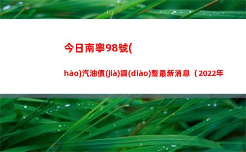 今日南寧98號(hào)汽油價(jià)調(diào)整最新消息（2022年04月01日）