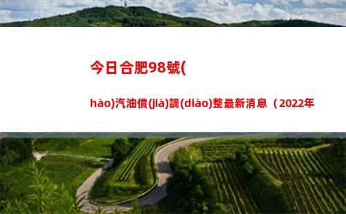 今日合肥98號(hào)汽油價(jià)調(diào)整最新消息（2022年03月29日）