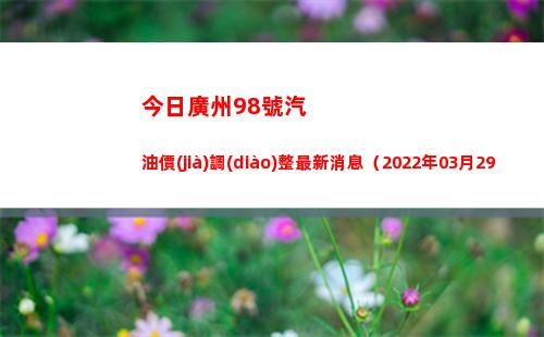 今日廣州98號汽油價(jià)調(diào)整最新消息（2022年03月29日）