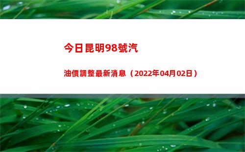 今日昆明98號汽油價調整最新消息（2022年04月02日）