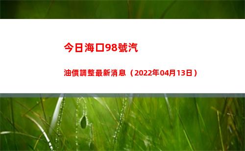 今日海口98號汽油價調整最新消息（2022年04月13日）