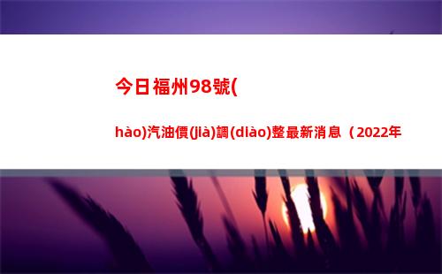 今日福州98號(hào)汽油價(jià)調(diào)整最新消息（2022年03月30日）