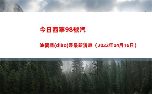 今日西寧98號汽油價調(diào)整最新消息（2022年04月16日）