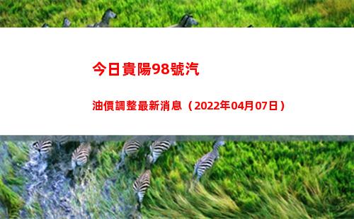 今日貴陽98號汽油價調整最新消息（2022年04月07日）