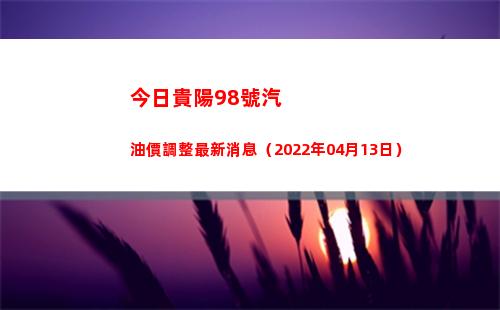 今日貴陽98號汽油價調整最新消息（2022年04月13日）插圖