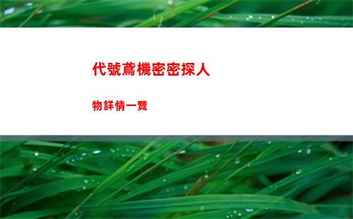 代號鳶機密密探人物詳情一覽