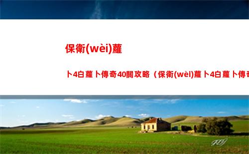 保衛(wèi)蘿卜4白蘿卜傳奇40關攻略（保衛(wèi)蘿卜4白蘿卜傳奇40關攻略視頻）