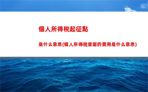 個人所得稅稅2020(個人所得稅稅20%)
