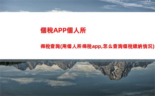 輕松查詢個人所得稅年金，掌握自己稅費情況！