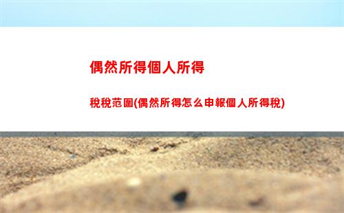 偶然所得稅與個人所得稅(個人所得稅和個人偶然所得稅)